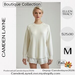 Ellen Tracy Ivory Knit Top